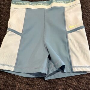 Nike Women's Blue and Gray Pro Shorts Yoga Fitness Small